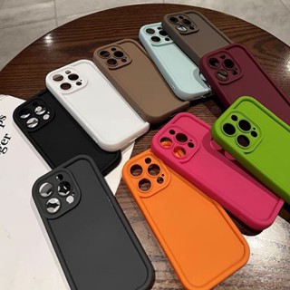 Estojo De Luxo Para Telefone De Silicone Fluorescente Cor Doce iPhone 15 14 13 11 12 Pro Max XR X XS 7 8 Plus SE 2 Olhos De Anjo Macio Simples De Sólida À Prova De Choque