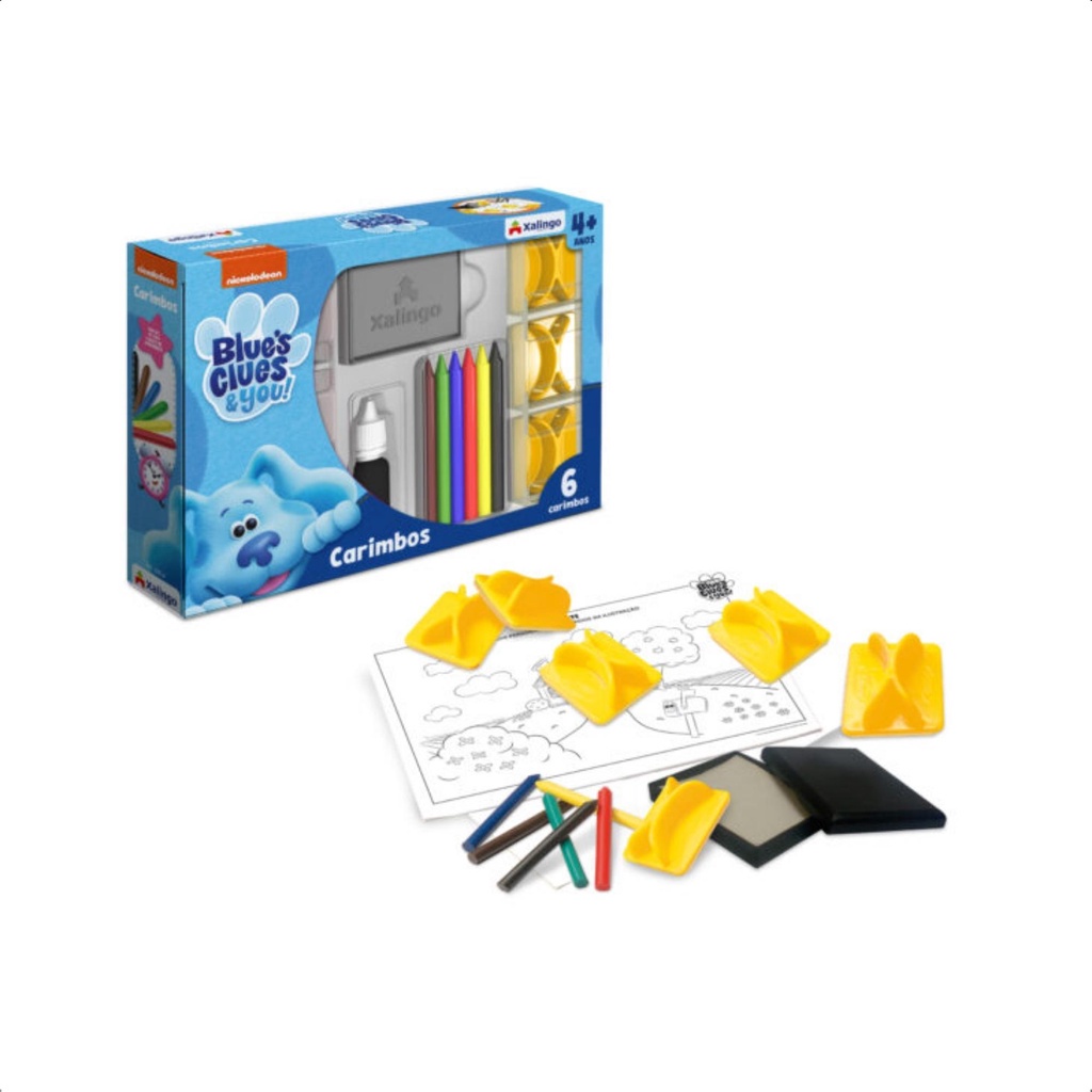 Brinquedo Conjunto de Carimbos e Atividades Blue's Clues Vários Personagens Percepção Visual Coordenação - Xalingo 55354 em Oferta na Shopee