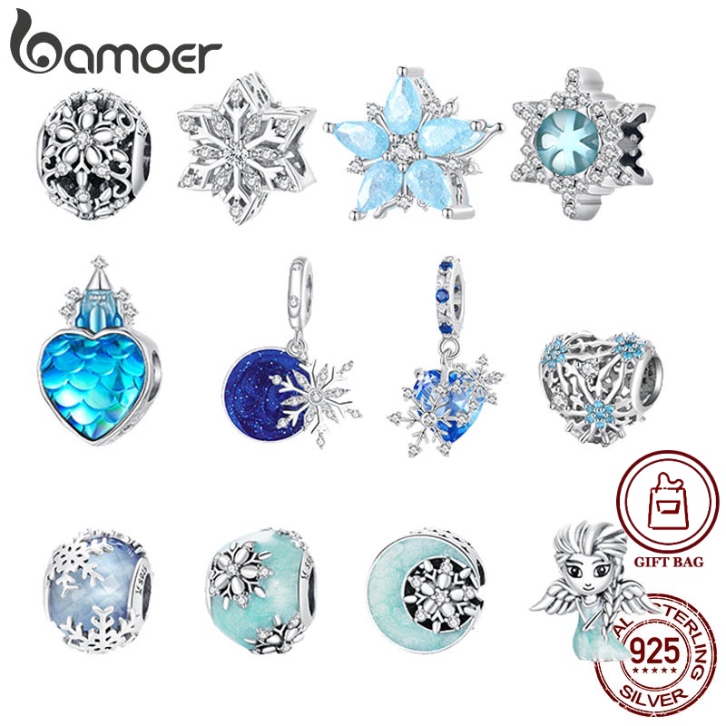 Bamoer Encanta 925 Prata Natal Inverno Gelo E Contas Da Série Neve Para Colar Pulseira DIY em Oferta na Shopee