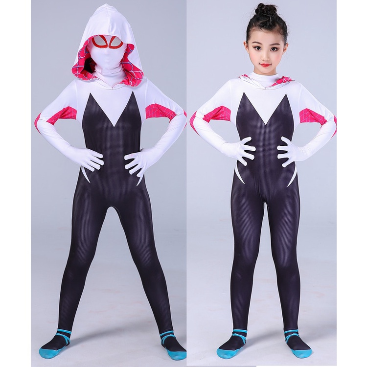 Gwen Stacy Crianças Cosplay Aranha Traje Halloween Engraçado Carnaval Homem-Para Meninas Macacão K5KD
