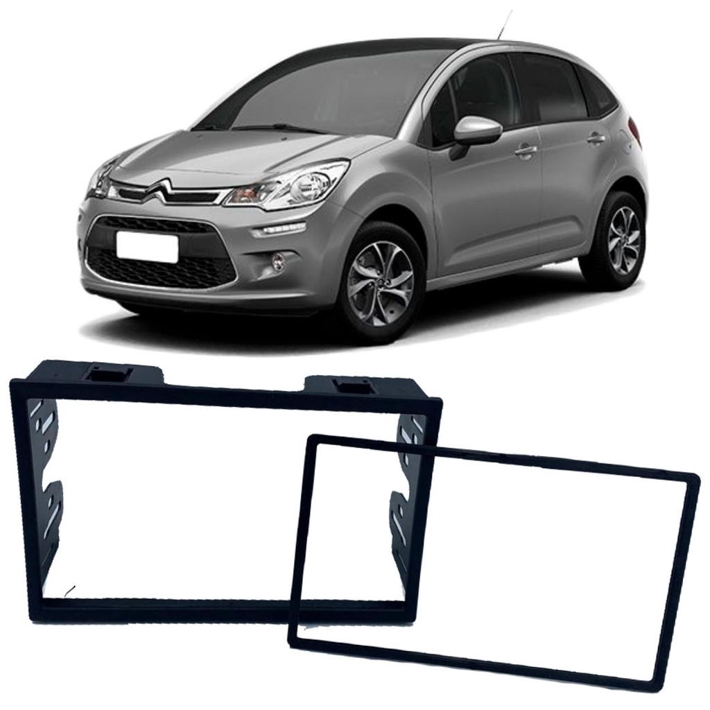 Moldura 2 DIN Citroen C3 2000 até 2013 Preto Expex - EPX CI-523 em Oferta na Shopee