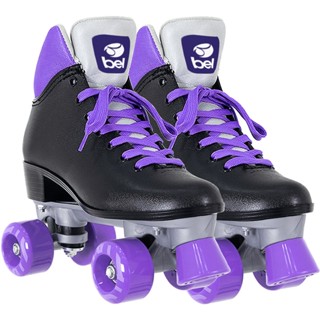 Patins Quad Retrô Basic Preto & Roxo