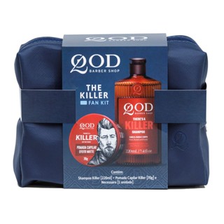 Kit Shampoo QOD Barber Shop Killer 220ml + Pomada Capilar Killer 70g + Necessaire