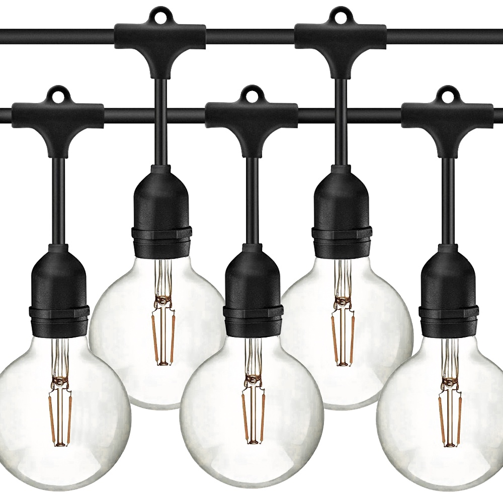 Varal de Lâmpadas Casamento Gambiarra 5m Externo LED Filamento G95 Luz Amarela Branco Quente 2200K