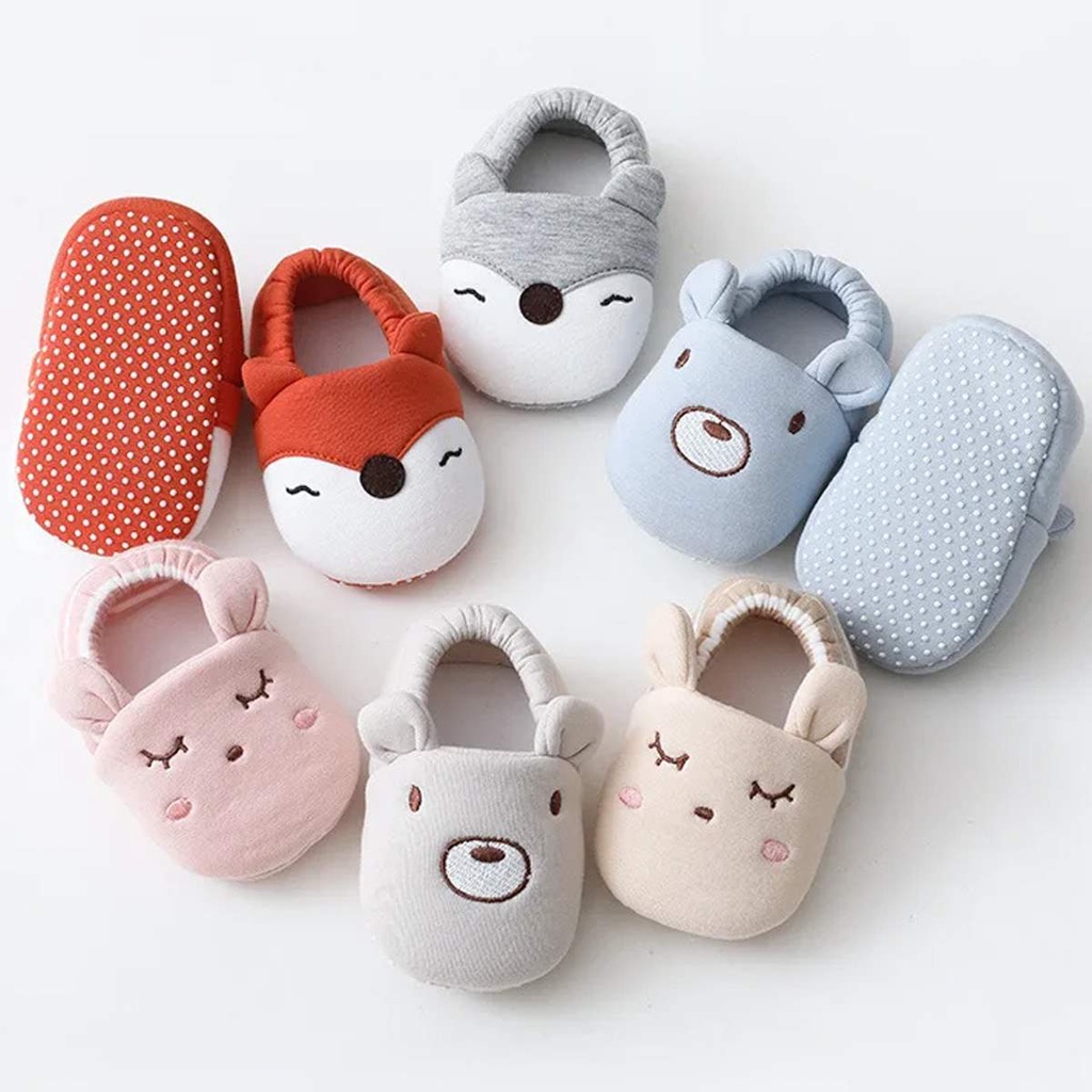 Sapato Infantil Pantufa Antiderrapante Bichinhos Bebê Piso Criança