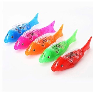 Peixe musical com luz LED e brinquedo que abanam o rabo