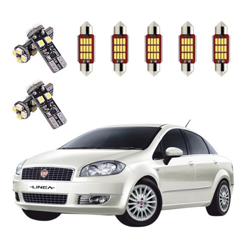 Kit Lâmpada Led T10/Torpedo Fiat Linea Canbus 2008/2016
