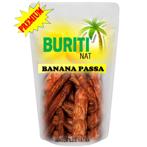 Banana passa 500g safra nova premium alta qualidade - sem adição de açúcar