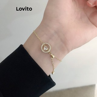 Lovito Pulseira Casual De Strass Com Pérolas Em Formato De Coração Para Mulheres LFA10405
