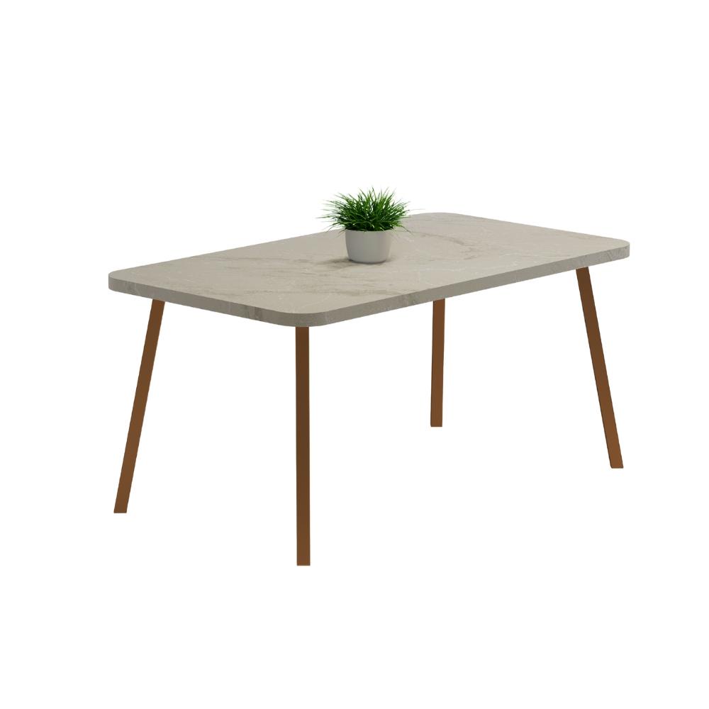 Mesa de Jantar 6 Lug Retangular 1,6m Stellar Carraro Pet Ros em Oferta na Shopee