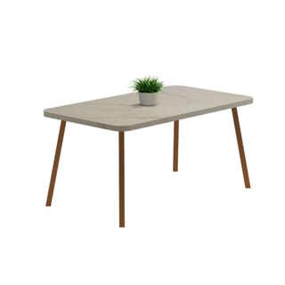 Mesa de Jantar 6 Lug Retangular 1,6m Stellar Carraro Pet Ros em Oferta na Shopee