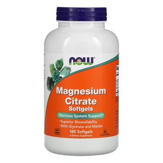 Citrato de Magnésio Now Foods 180 Softgels Importado em Oferta na Shopee