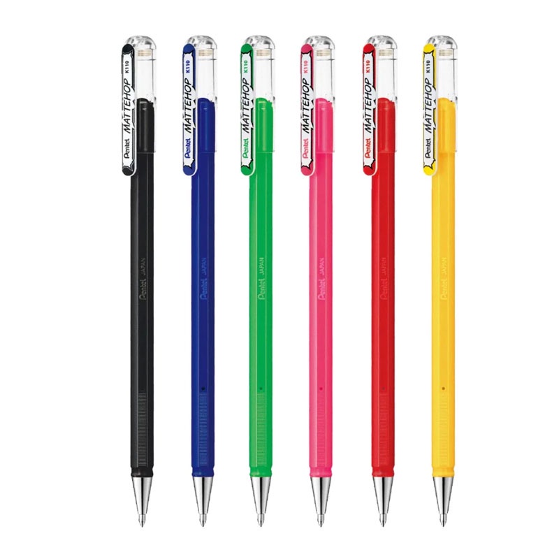 Caneta gel 1.0mm Mattehop blister com 6 unid Cores Pentel - Stationery