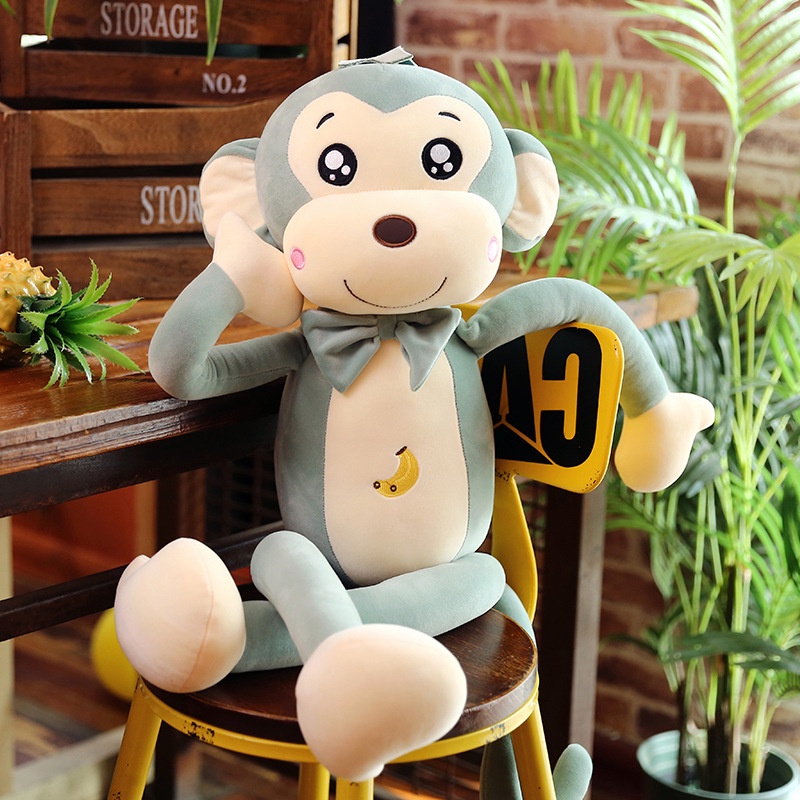 Novo bebê não peludo macaco peludo brinquedo de pelúcia de macaco de gibão boneca de pano bebê bonito presente de aniversário