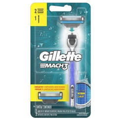Carga de Barbear Gillette Mach3 Acqua Grip com 2 unidades