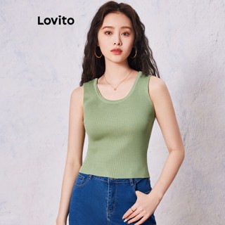 Lovito Regata Básica Simples para Mulheres LNE16173 (Verde)