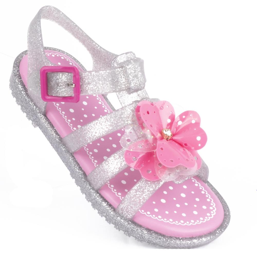 Sandália Papete Infantil Feminina Drops Fisherman Kids WorldColors - Prata Aluminio/Pink New - Baby & Kids Fashion