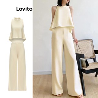 Lovito Elegante Liso Conjunto Feminino com Calça High Low Assimétrica L65ED098 (Camisa/Blusa)