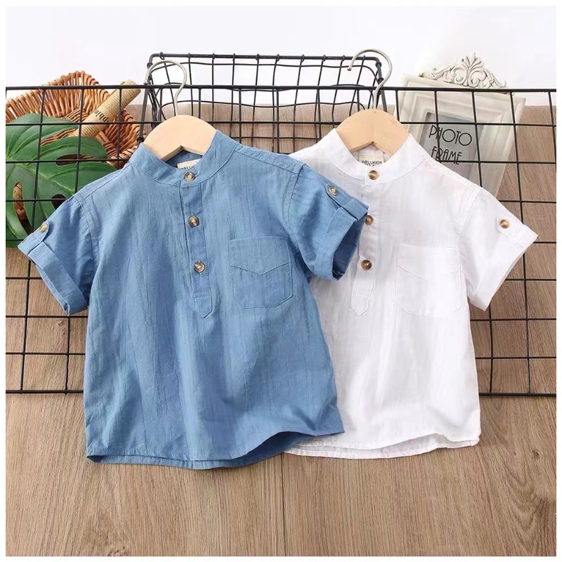 Camisa Polo Fashion De 1 A 6 Anos Para Crianças Meninos Camisas Formais Brancas De Algodão Manga Curta Cor Sólida Tops L