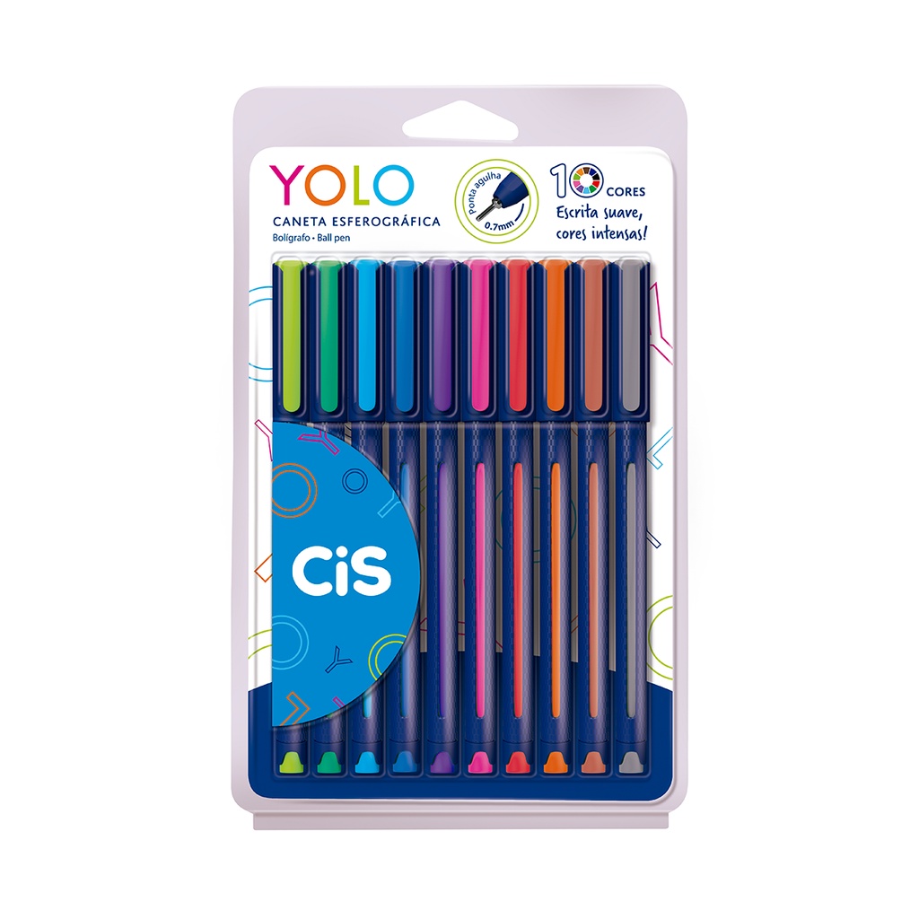 Conjunto 10 Canetas Esferográficas Yolo 10 Cores em Oferta na Shopee