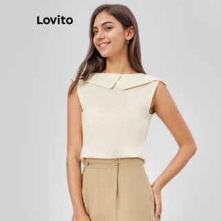 Lovito Elegante Blusa Feminina Lisa de Camada Dupla L68ED033 (Damasco)