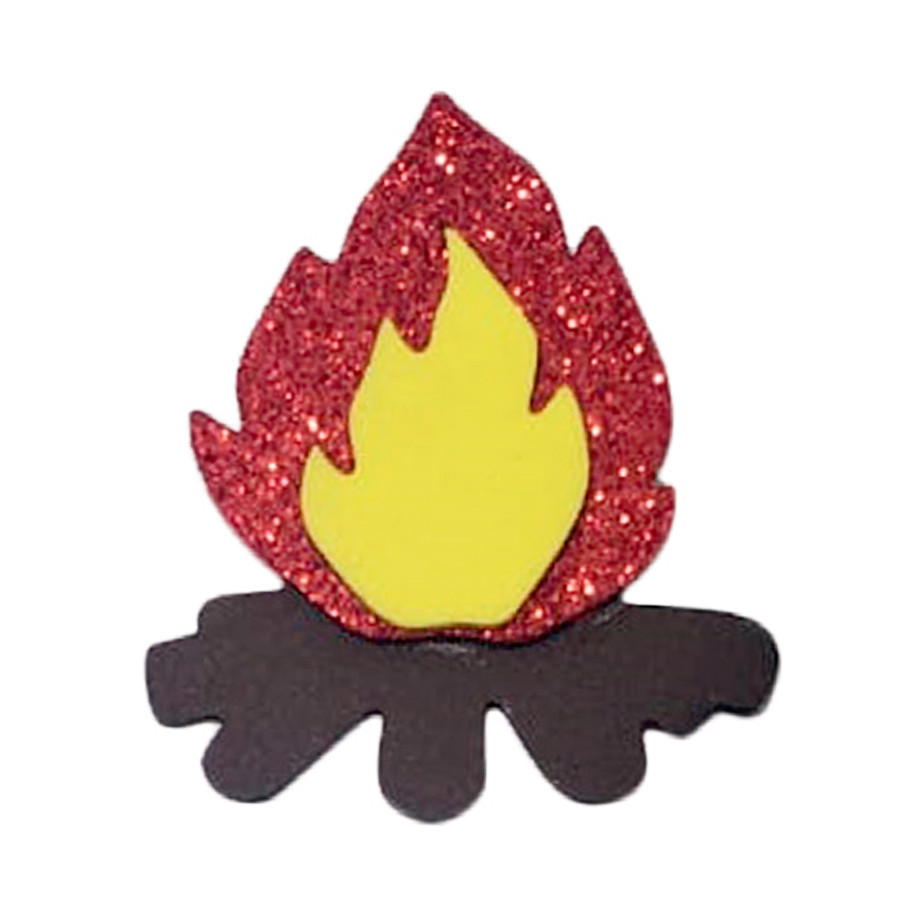 Aplique de Eva - Fogueira Glitter - Festa Junina - 5,2x4cm - 10 unidades - Rizzo - Home & Living