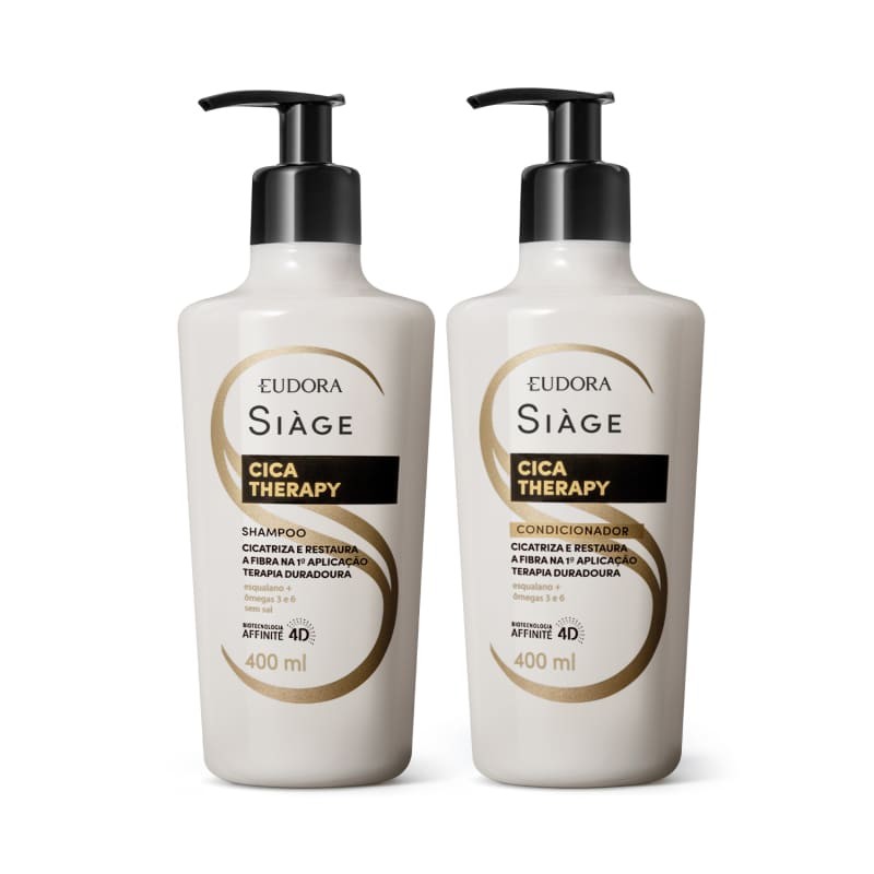 Combo Siàge Cica Therapy: Shampoo 400ml + Condicionador 400ml em Oferta na Shopee