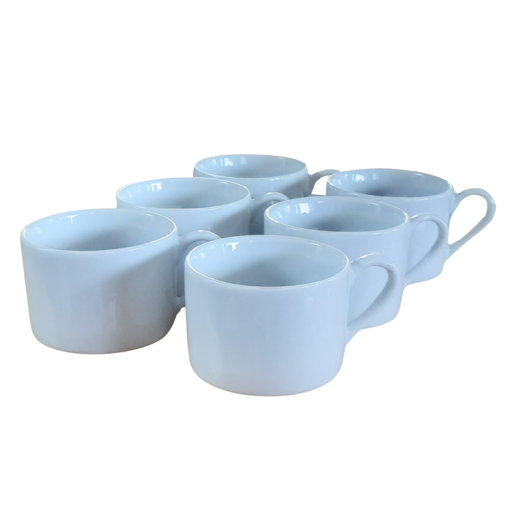 Jogo 6 xícaras Café Chá 170ml Base Reta - Porcelana Branca (2)
