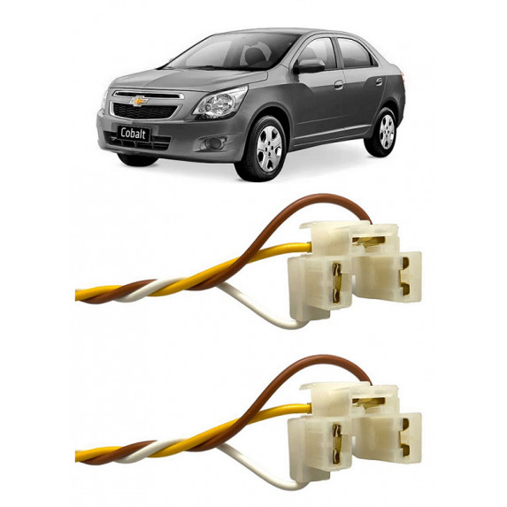 Par Soquete Chicote Farol Lampada H4 3 Pinos Cobalt 2011 a 2016