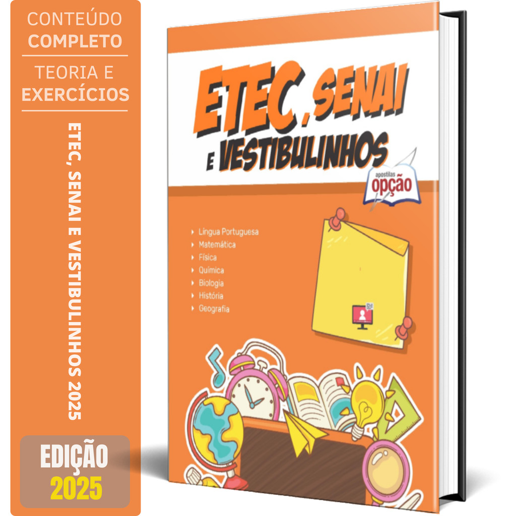 Apostila ETEC, SENAI e Vestibulinhos 2025 em Oferta na Shopee