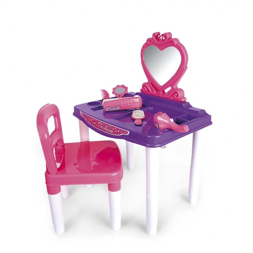 Brinquedo Infantil Master Penteadeira Fashion Com Cadeira Poliplac
