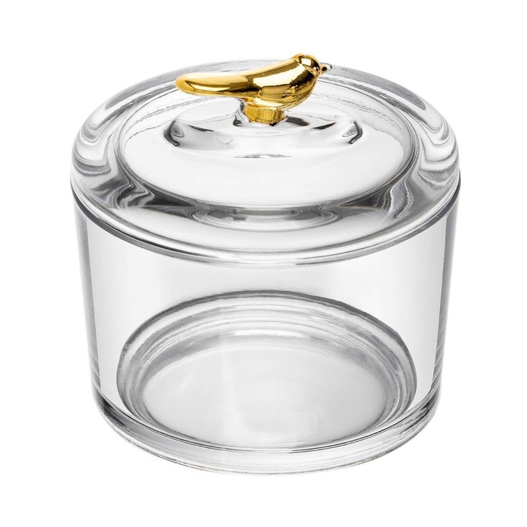 Pote de Vidro Decorativo Golden Bird 7,5x8,5cm - Wolff