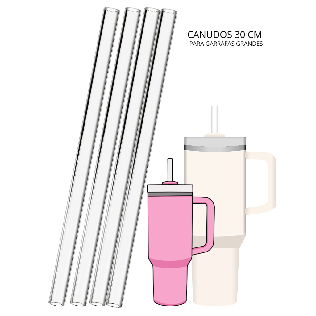 Kit Canudos Transparentes de Plastico Rigido Reutilizavel Para Garrafas Grandes  de 1LT em Oferta na Shopee