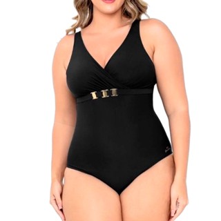 Maiô Modelador Proteção UV Plus Size Alças Largas Banho de Mar