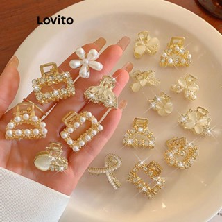 Lovito Casual Simples Presilha de Metal para Cabelo Feminino L63AD149