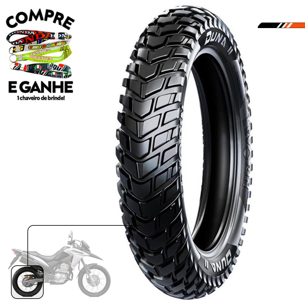 Pneu Traseiro Xlx 250-350/ Xre 300/  Xr Tornado 250/ Xtz 250 Lander/ Tenere 250/ Dakar 30.0 120-80-18 Duna II Levorin