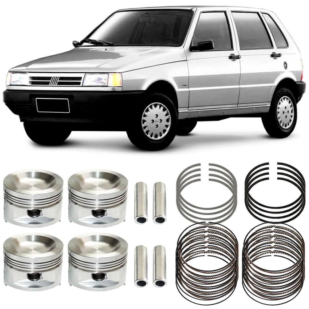 Kit Pistão Anéis 0.40 Fiat Uno Mille 90 a 2000 Gasolina