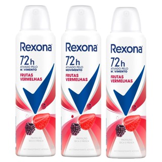 Kit 3 Desodorante Rexona Frutas Vermelhas Aerosol Antitranspirante 48h 150ml