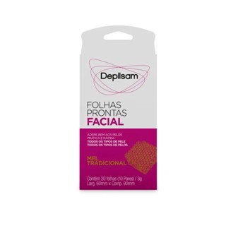 Folhas Prontas Depilsam Facial Mel Com 20 Unidades