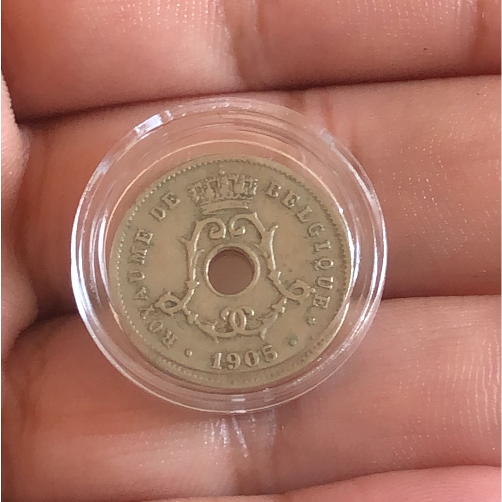 Moeda 5 Cents Royaume De Belgique 1905 Raridade para coleção na Cápsulas