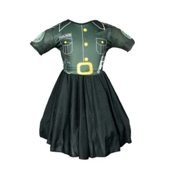 Fantasia Vestido Policial Preto Infantil