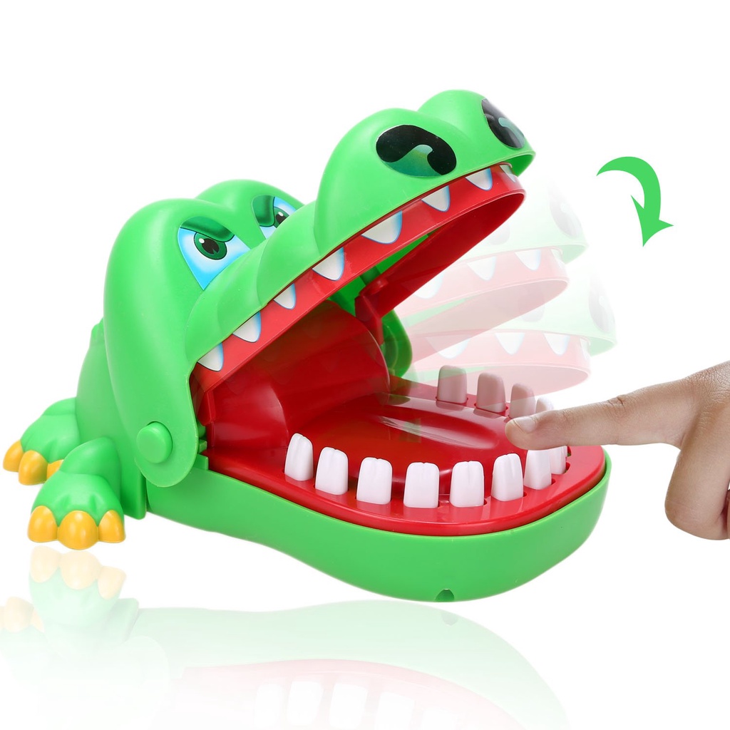 Brinquedo Infantil Jacaré Pegadinha Morde Dedo Crocodilo Dentista Novo Interativo Jogo de Mesa Bebe