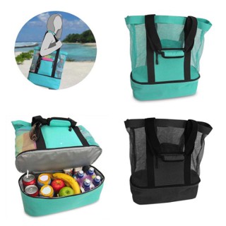 Bolsa De Praia Térmica Piscina Com Lancheira De Tela Com Alça Verão