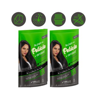 Kit 2un Hene Gel Pelucia Detox Nutrição Alisante Carvão 180g