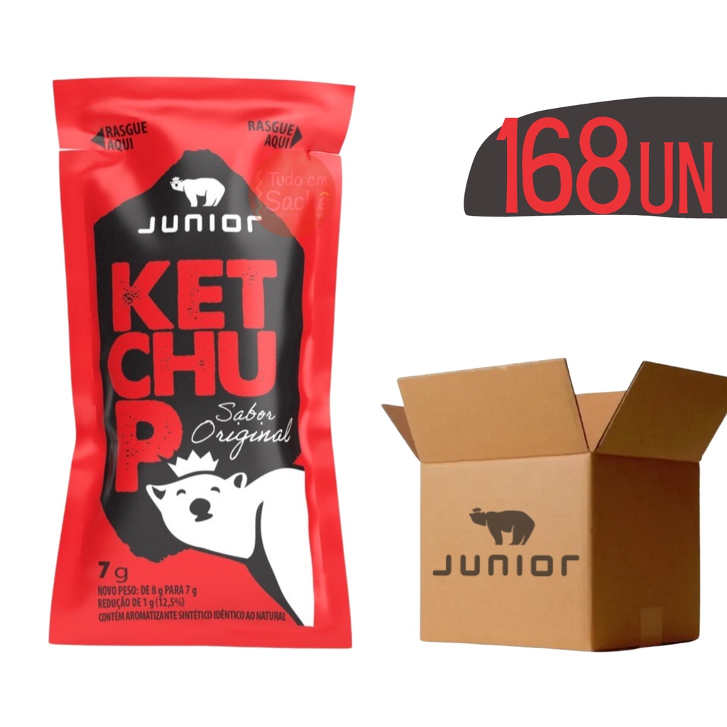 Molho de Ketchup Em Sache Catchup Junior 7g - 168 Saquinhos - Delivery Lanchonete
