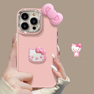 Bonito Estojo Hello Kitty Para iPhone 11 12 13 14 15 Pro MAX 11Pro X XR XS 7 8 Plus SE 2020 Capa Protetora De Silicone Líquido À Prova De Choque
