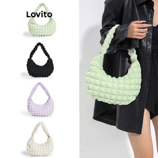 Lovito Bolsa Pequena de Ombro Básica para Mulheres L69AD089 (Branco/Roxo/Verde/Preto)