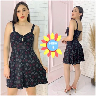 KIT 2 Vestido estampado feminino liganete moda blogueira duravel macio