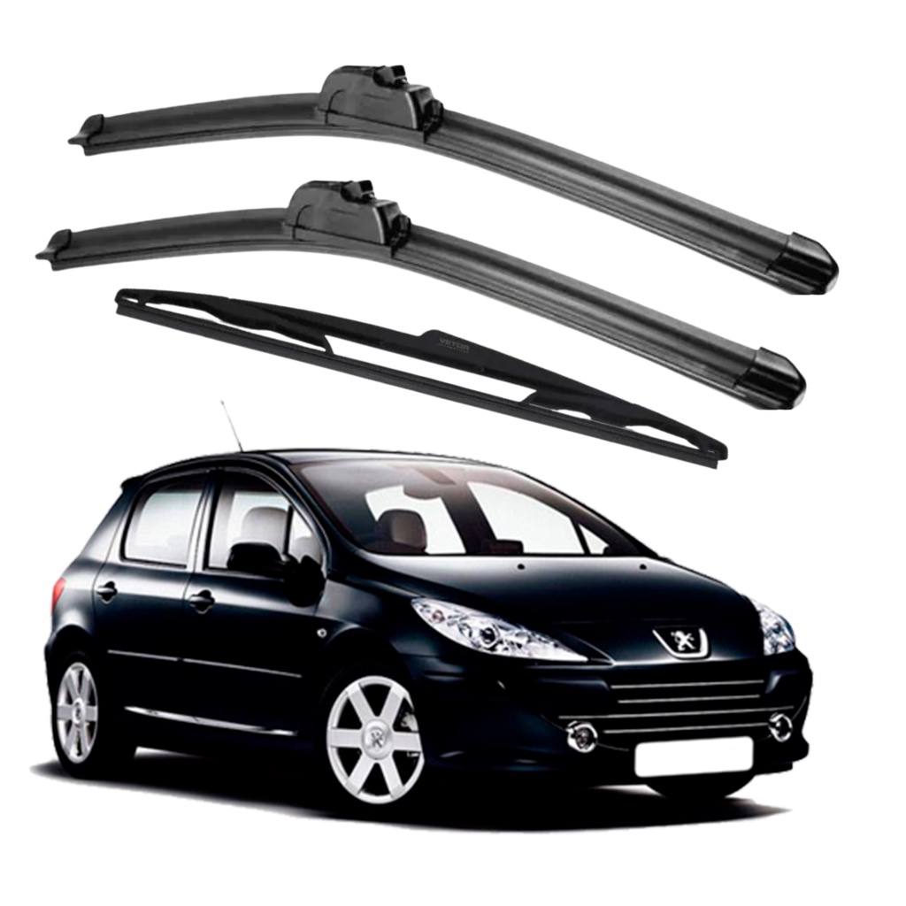 Kit Palheta Limpador Parabrisa Dianteiro + Traseiro Peugeot 307 2001 2002 2003 2004 2005 em Oferta na Shopee