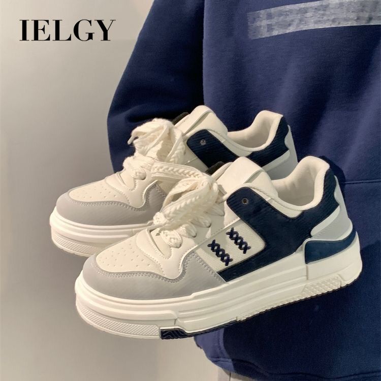 Ielgy sapatos brancos femininos novo estilo nicho Design All-Match Casual sola macia sapatos esportivos de estudante de em Oferta na Shopee